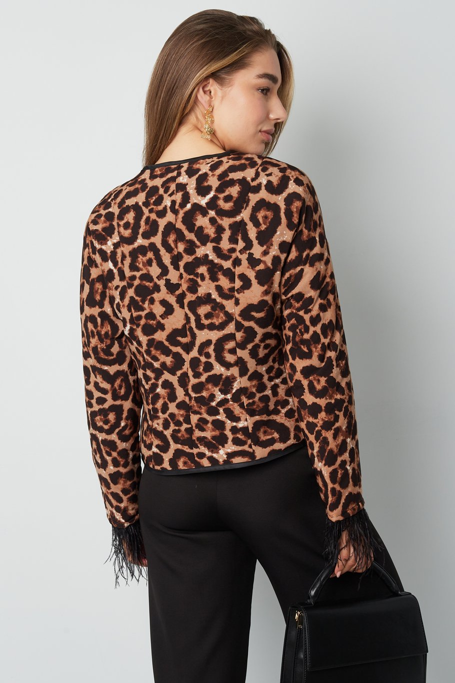 Feather jacket with leopard print - multi h5Picture5
